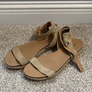 Lucky Brand Beige Ankle Strap Sandals